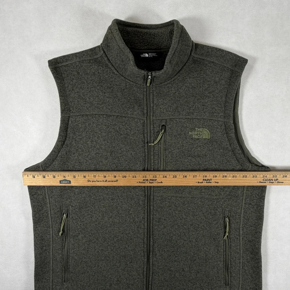 The North Face Mens XL Gordon Lyons Full Zip Fleece Vest Olive Green